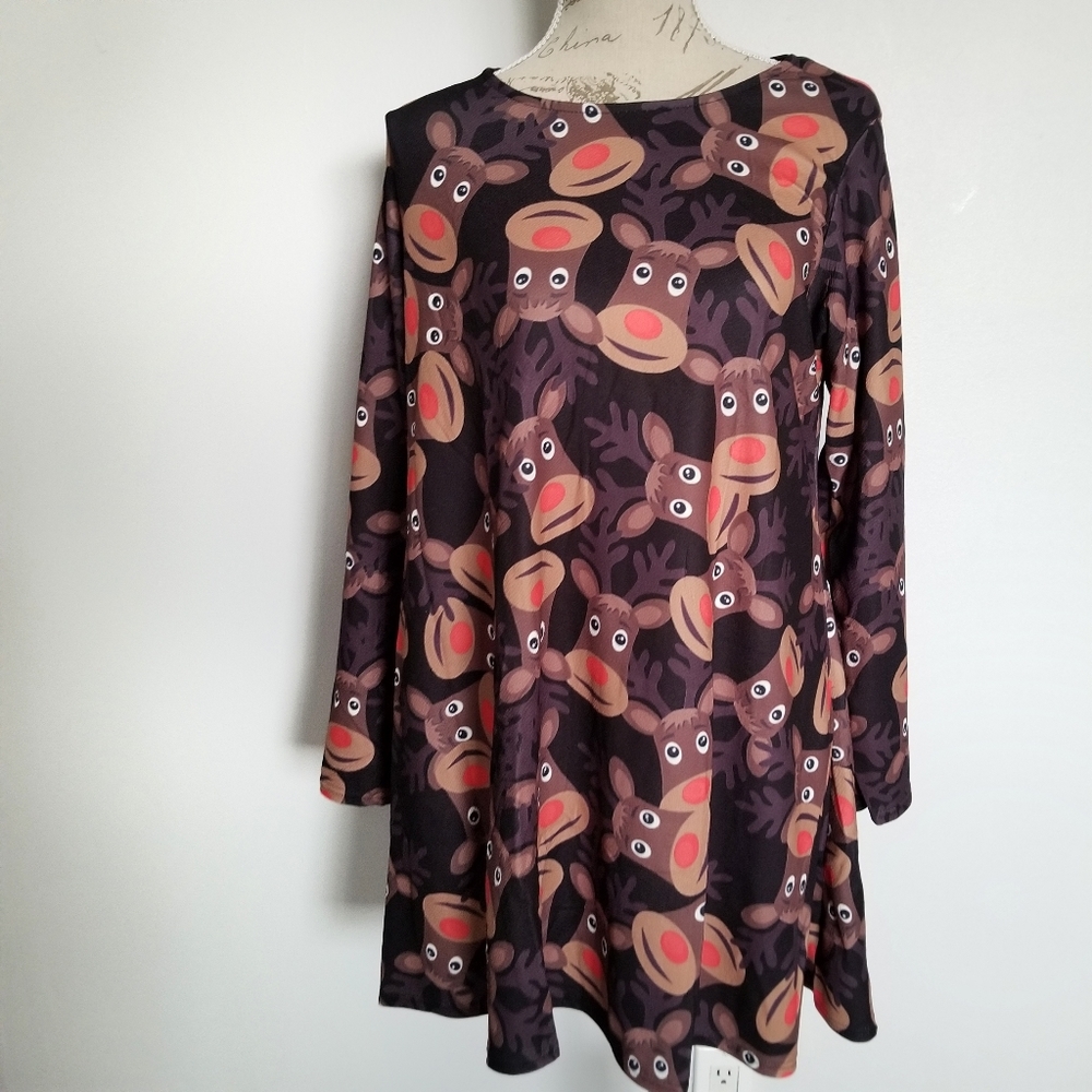 Misslook Flowy Reindeer Dress
